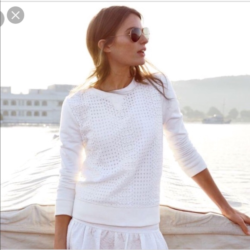 J. Crew Eyelet Sweatshirt NEW